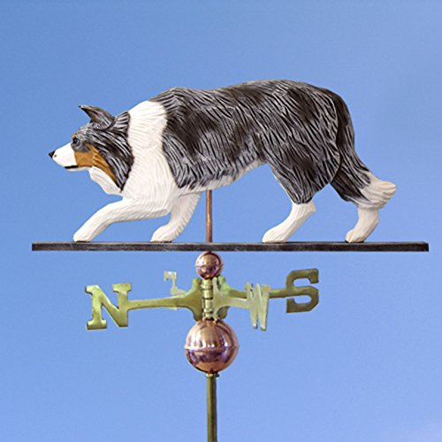 Border Collie Hand Carved & Painted Weathervane Blue Merle 22 Inch