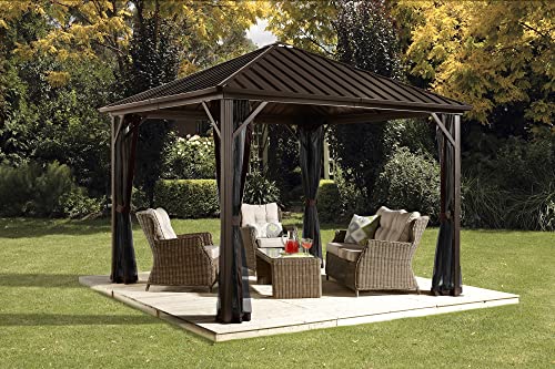 Sojag Outdoor 8' x 8' Dakota Hardtop Gazebo Dark Brown