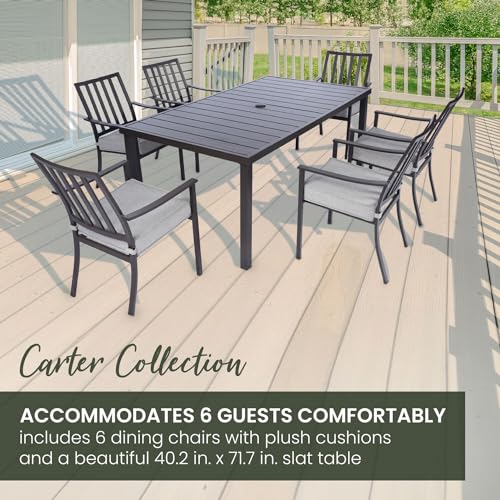 Hanover Mod Furniture Carter 7-Piece Patio Dining Set Grey