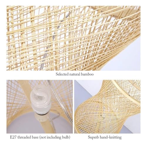 GTEFSWS Handmade Weaving Column Floor Lamp Modern Standing Light One Color