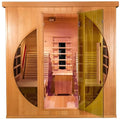 Gollense Infrared Sauna for Home with Recliner, Double Lounge Chairs, Canadian Red Cedar Wood 3400W Indoor Dry Sauna Room Yellow