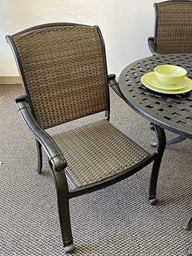 PatioLand Santa Clara Outdoor Patio Dining Chair Set of 4 Dark Bronze