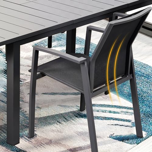 Wisteria Lane Aluminum Patio Chairs Set of 6 Dark Grey