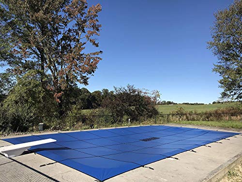 WaterWarden Pool Safety Cover 20'x40' Solid Blue With Drain Panel