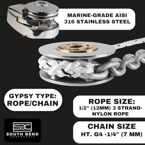 South Bend Components C912 Vertical Windlass Anchor System 900W 12V DC Motor Stainless