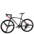 EUROBIKE Road Bike TSM550 21 Speed 49 cm Frame Dual Disc Brake 700C 3-Spoke Wheels Black White K Wheel
