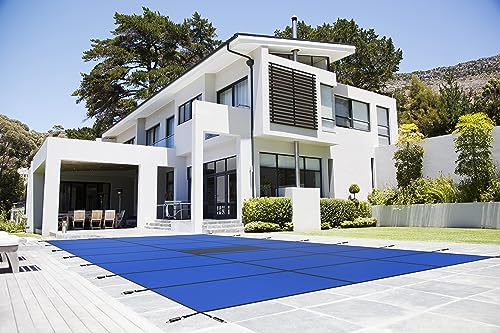 WaterWarden Inground Pool Safety Cover 20' x 42' Rectangle Solid Blue