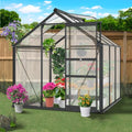 Garvee Heavy Duty Polycarbonate Greenhouse with Sliding Door and Adjustable Vent Window 8x16 FT Gray