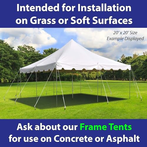 Party Tents Direct Backyard Party Pack 20x20 Ft Canopy Tent with 40 Chairs & 6 Tables White