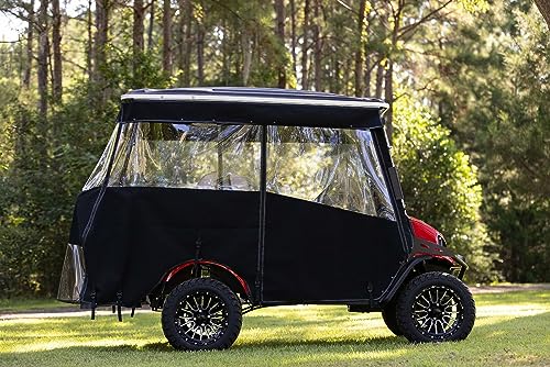 RED DOT Premium Golf Cart Enclosure for EZGO Express S4 Elite Golf Carts | Black AllGuard Fabric