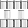 Fencer Wire Heavy Duty Flat Top X-Pattern Decorative Fence Gate Black, 6FT x 4FT, Pack of 10