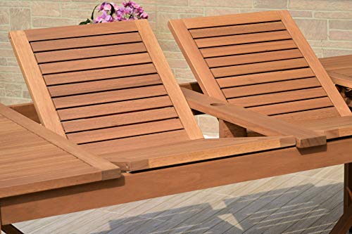 Brampton Patio Coventry 11-Piece Rectangular Extendable Dining Set Light Teak Finish