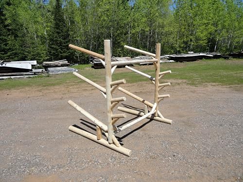 Log Kayak Rack Sunfish Sailboat and Canoe/Kayak Boom Rack Unfinished