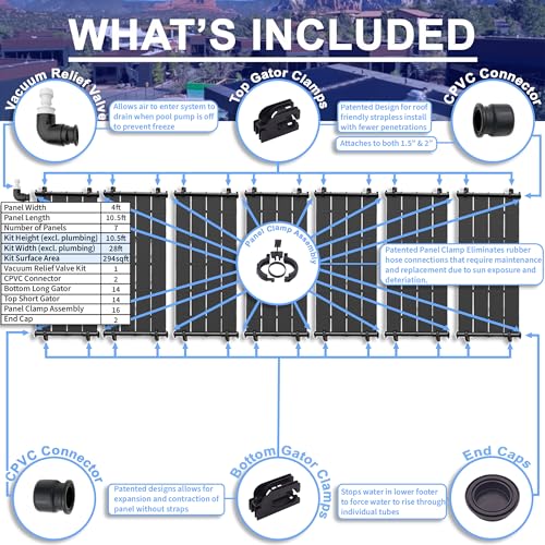 Fenix Pool Solar Heliocol Solar Pool Heater DIY Kit Black