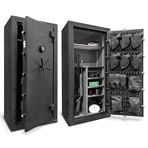 Stealth UL28 Gun Safe 28 Long Gun Capacity with Handgun Storage, 1 Hour Fire Protection, UL RSC Rating Black