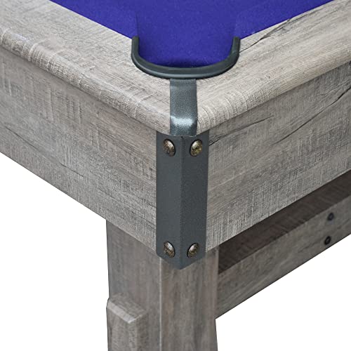 Hathaway Logan 7-ft Pool Table Combo Set with Benches - Rustic Gray Barnwood