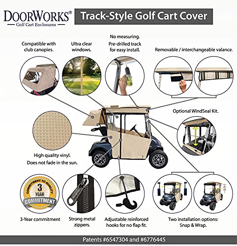 DOORWORKS GOLF CART ENCLOSURES Club Car Onward Golf Cart Cover Tan Vinyl