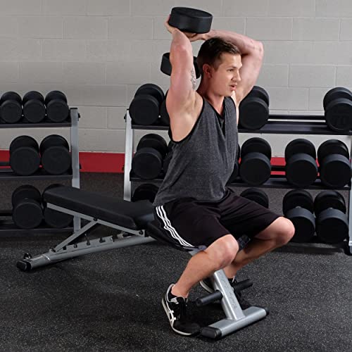 Body-Solid Commercial Round Head Rubber Dumbbell Set (SDPS900)