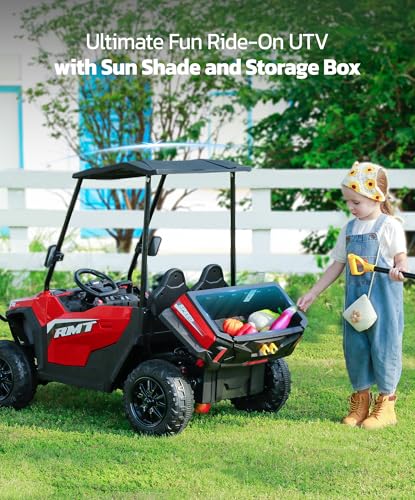 ELEMARA 24V Electric Off-Road UTV 2-Seater Kids Ride-On Truck Dark Red