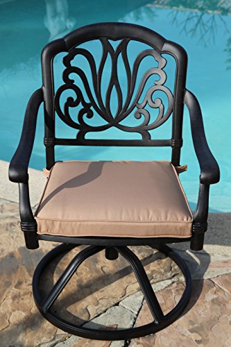 DOGNNAK Elisabeth Collection 7-Piece Patio Dining Set Black Brown