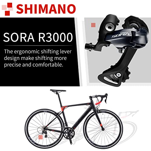 SAVADECK Aluminium Road Bike R8 700C Black Red