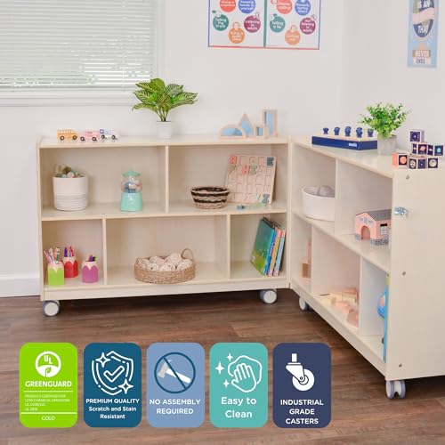 Angeles Mobile 2-Shelf Fold-N-Lock Storage Creamy Birch