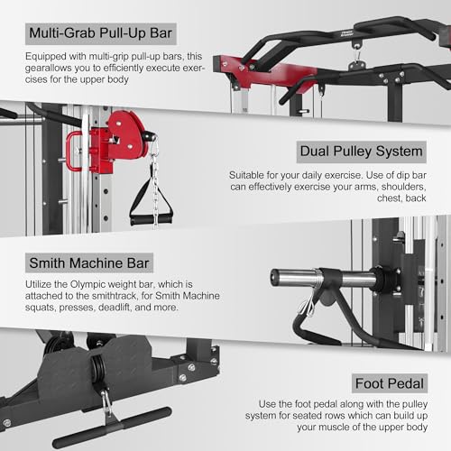 Fitness Dreamer Leg Developer Home Gym Smith Linear Bearing Cage Weight Lifting Machine Red