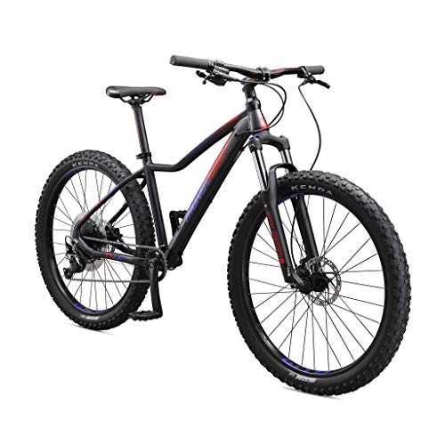 Mongoose Tyax Comp Adult Mountain Bike 27.5-Inch Wheels Tectonic T2 Aluminum Frame Hydraulic Disc Brakes Womens Medium Frame Black