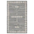 Benzara Handwoven Polyester Area Rug 8x10 Gray Geometric
