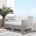 Modway Conway Sunbrella Outdoor Patio Loveseat Light Gray White