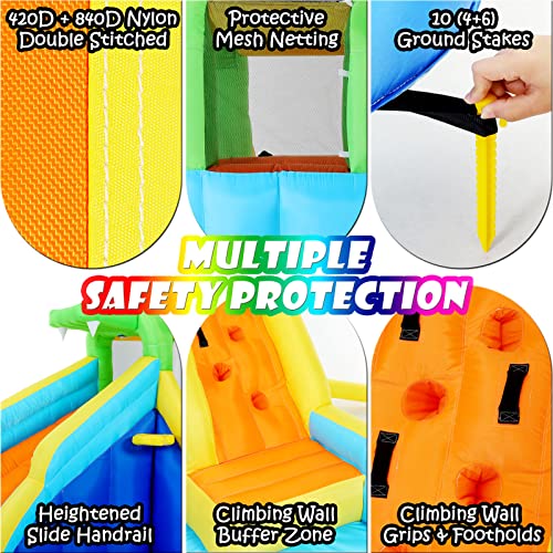 Whubefy Inflatable Water Slide Bounce House Multicolor