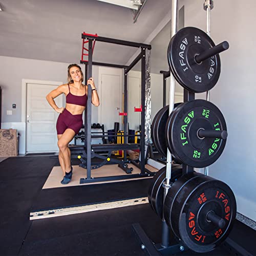IFAST Power Cage with LAT Pull down System, Squat Rack, Weight Bench, 370lbs Weight Plates