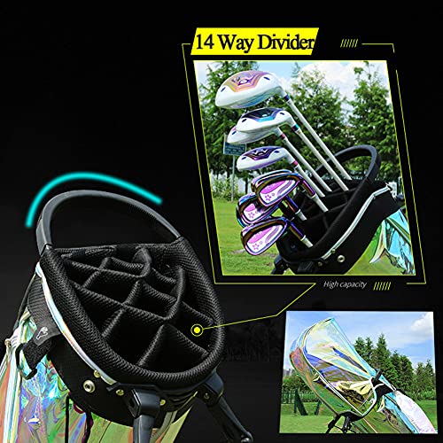 ACXZ Ladies Lightweight Golf Stand Bag 14 Way Organizer Waterproof Adjustable Strap