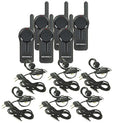 Motorola Solutions 6 DLR1020 1 Watt 2 Channel Digital Radios with 6 Headsets Black