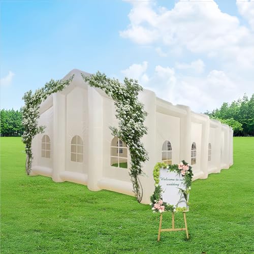 AIRMAT FACTORY Inflatable Wedding Tent Large White Outdoor Gazebo 49ftx29.5ftx20ft