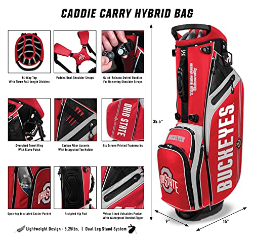 Team Effort Tennessee Volunteers Caddie Carry Hybrid Golf Bag Tennessee Volunteers
