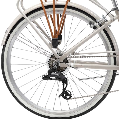 XDSBIKE XDS 26" Classic 7sp Women's City Commuter Hybrid Bike Beige