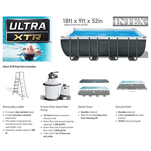 Intex Ultra XTR Rectangular Swimming Pool Set Blue