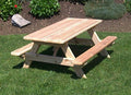 A & L Furniture Kid's Table with Umbrella Hole Linden Ivory Leaf Stain