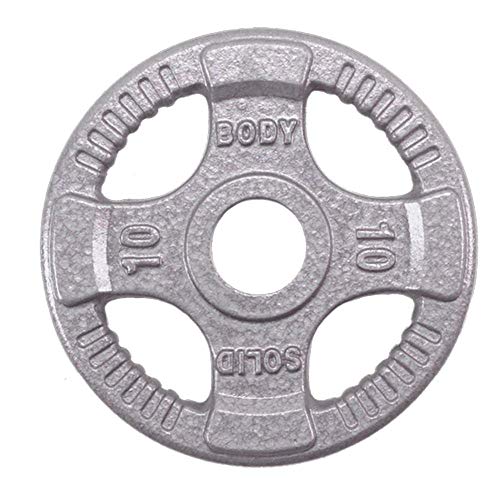 Body-Solid Olympic Quad Grip Weight Plate Set 455 lb Chrome/Gray