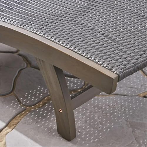 Noble House Banzai Outdoor Wicker and Wood Chaise Lounge Set of 4 Gray