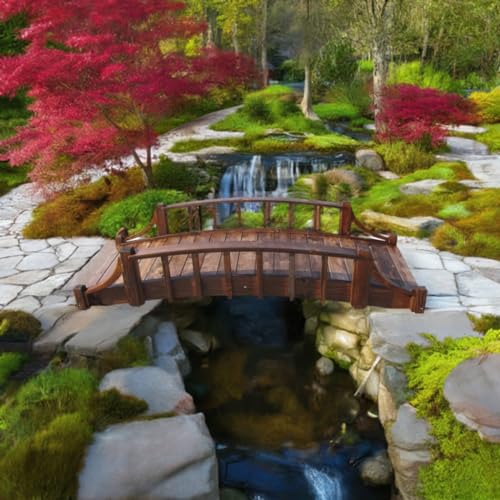 SamsGazebos Country Wood Garden Bridge 8' Brown