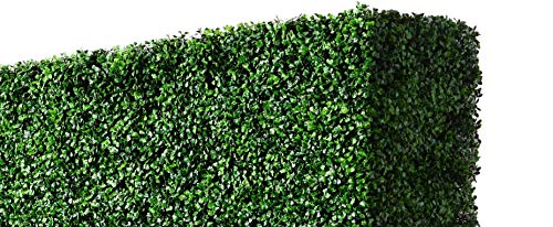 AGPL Artificial Hedge Wall with Stainless Steel Planter Box Green 48"W x 12"D x 82"H