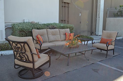 Patio Land Santa Anita Outdoor Patio 5pc Seating Group Dark Bronze