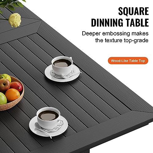 VEVOR 7 Pieces Outdoor Patio Dining Set Rectangle Furniture Table and Chairs Black