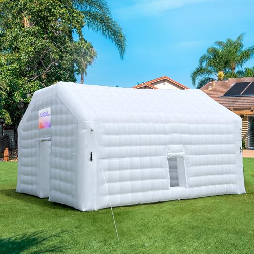 OZIS Large White Inflatable Nightclub Disco Cube Tent 20X16.5X12Ft