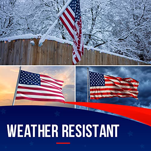 Rushmore Rose USA Large American Flag 15x25 Heavy Duty Outdoor Red, White, Blue