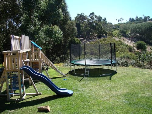 Galactic Xtreme 14 Ft Outdoor Trampoline with Net Black and Green
