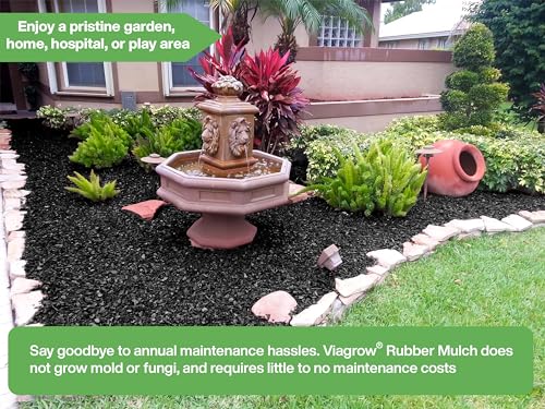 Viagrow Black Rubber Mulch for Playgrounds and Landscapes 75 cu. ft.