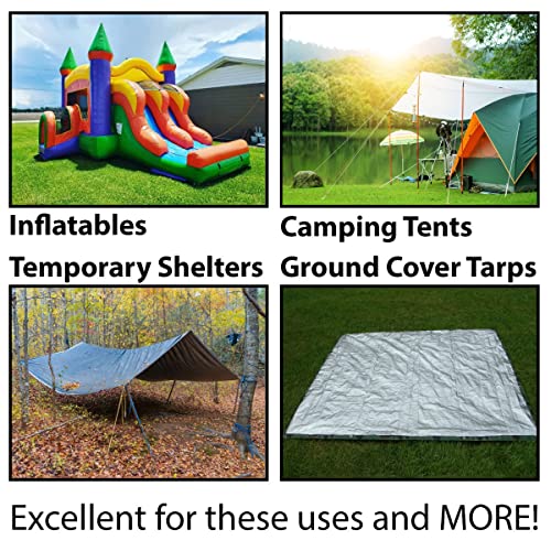 Moose Supply Inflatable Bounce House Anchoring Trio - 5 Gallon Waterbags & Steel Hook Stakes Blue, Steel